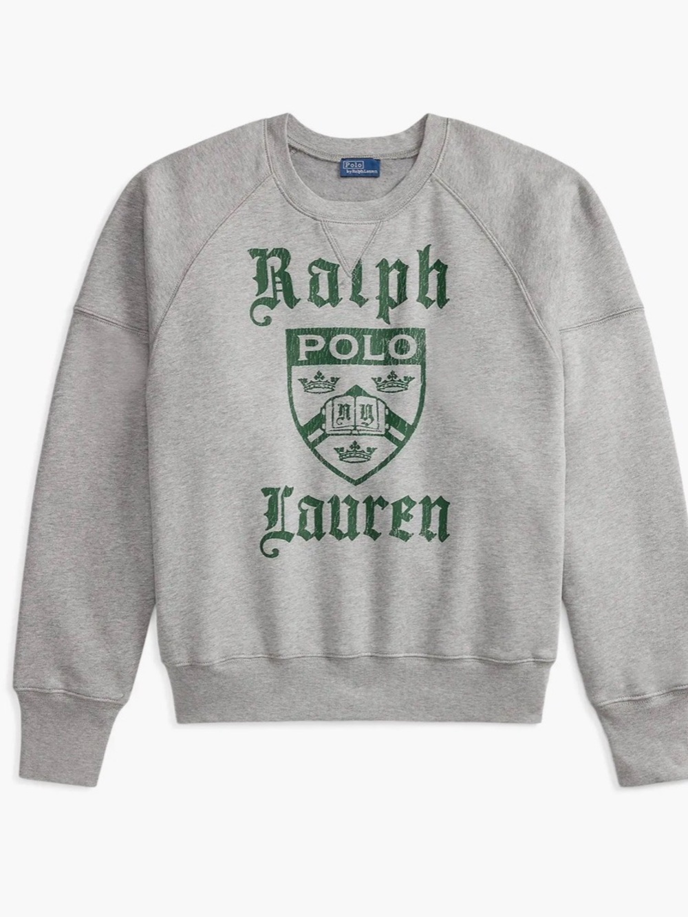 Ralph Lauren Gray Crewneck Sweatshirt with Green Crest